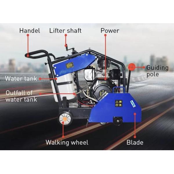 13hp Gasoline Concrete Cutter Manual Push Floor Saw Cutting Machine With 300~500mm Blade Diameter