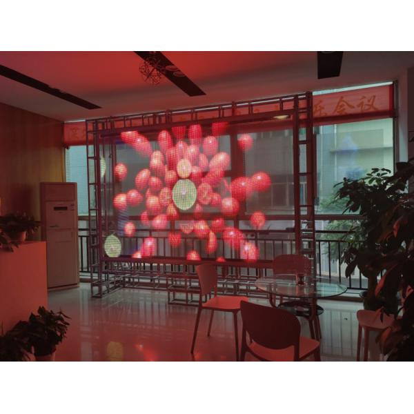 ODM OEM Transparent LED Display Screen High Brightness 10000dot/M2 Cluster Control