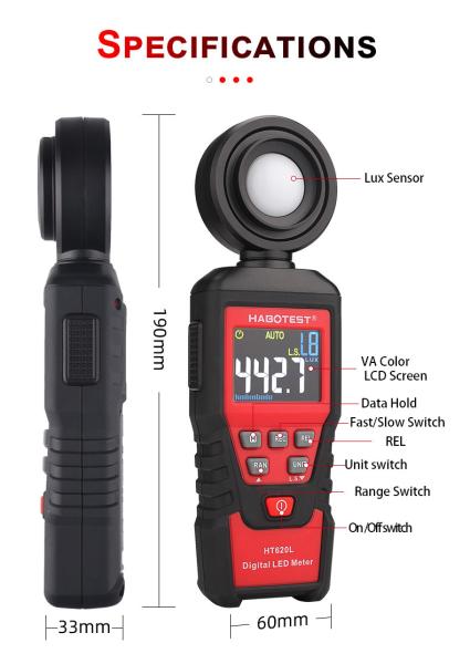 10000FC Digital Lux Meter , LCD Bargraph Lux Meter Light Meter