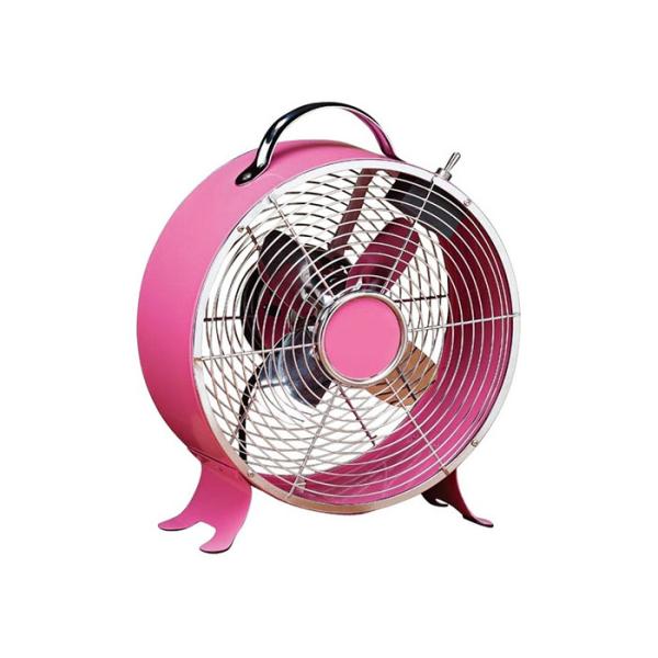 Small Electric Retro Metal Fan Air Circulation Adjustable Tilt Brushed Copper
