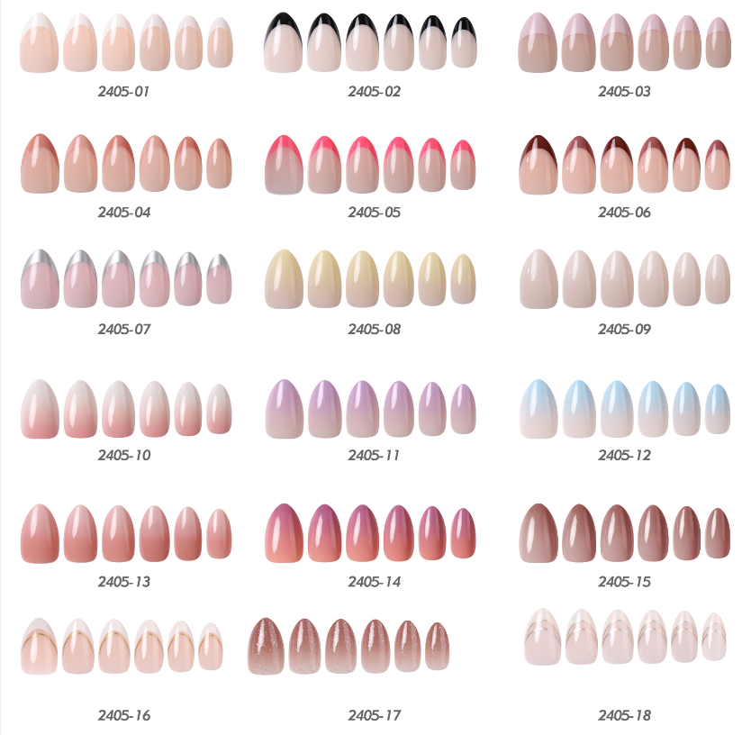 Custom Acrylic Press On Nails Medium Almond Acrylic Nails Nude Color Fingernails