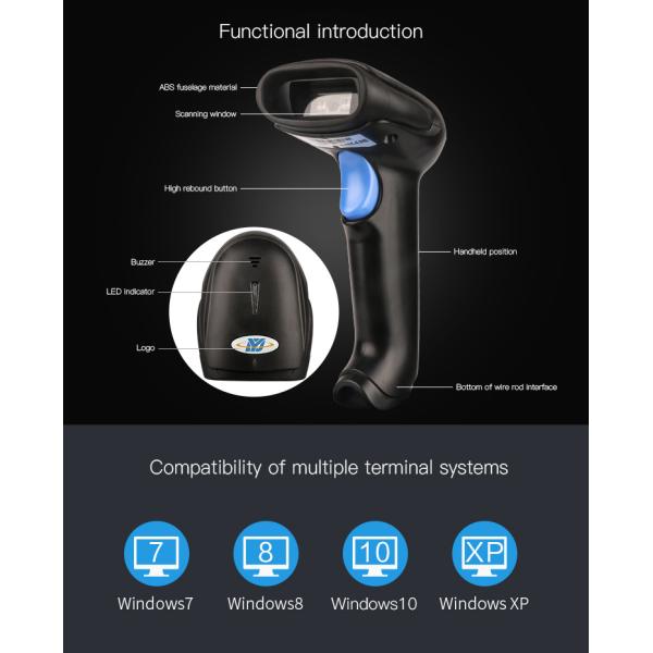 Quick Scan Wireless USB Bluetooth Scanner 2.4G 2D CMOS Scan Long Working Time