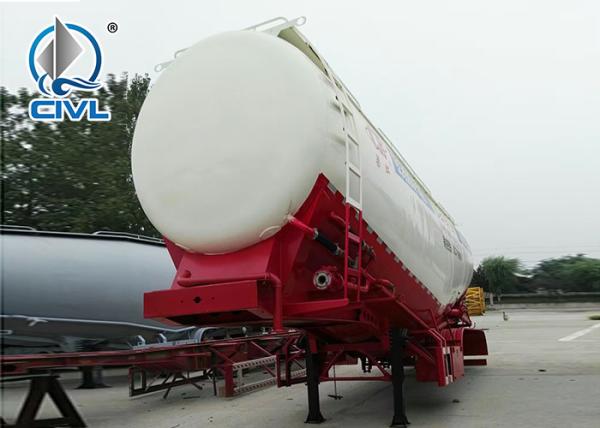 60m3 3AXLES 2LEGS Q345 Particle Material Transport Semi Trailer Trucks / Bulk Cement Tank Semi Trailer