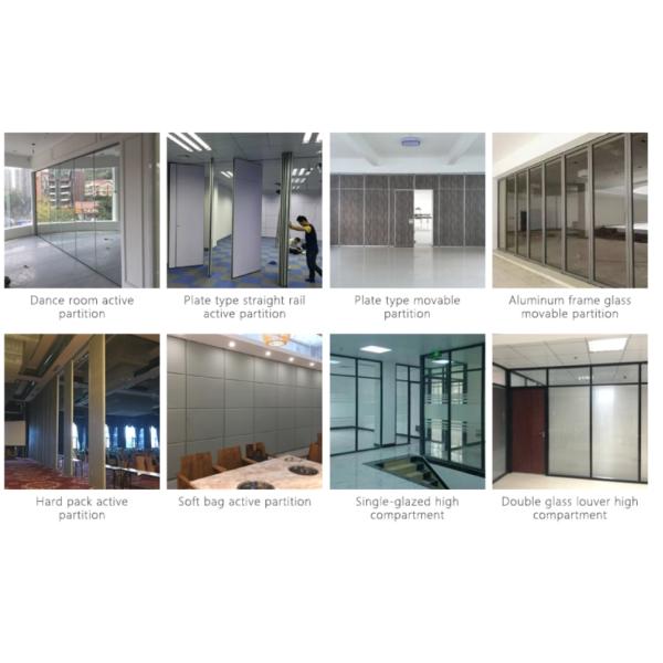 Meeting Room Sliding Soundproof Partition Wall Aluminum Alloy Profile