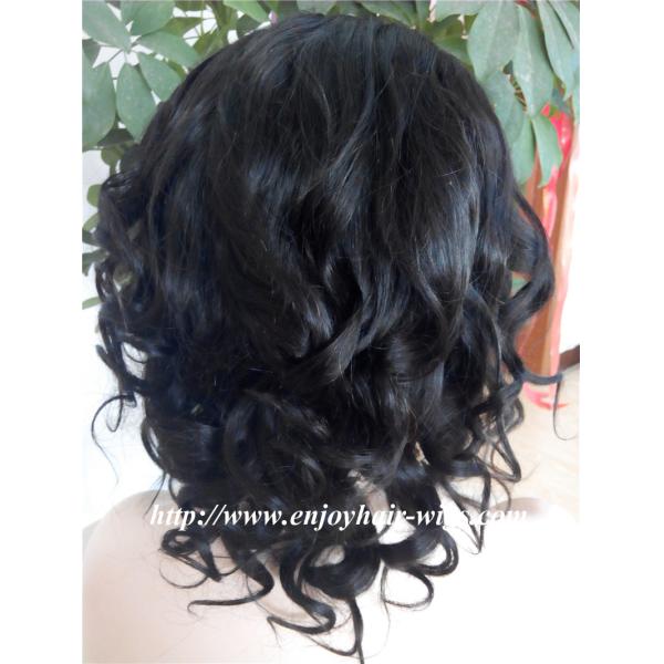 Human hair full lace wig 10