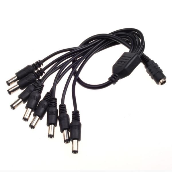 1 Male to 8 Dual Female Splitter Cable for 5.5mm/2.1mm CCTV Camera DC Power CE Approved