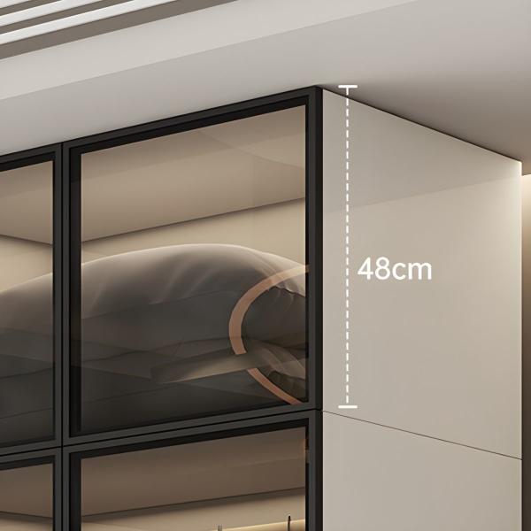 2024 Simple Modern Glass Wardrobe High End Customized Design Bedroom Cabinet Clothes Wardrobe Closet