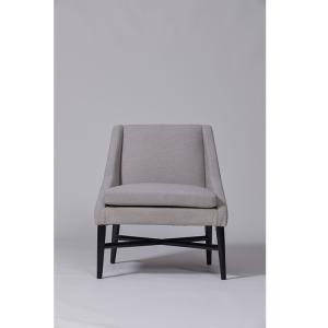 Fashion Living Room Couches Light Grey Upholstered Single Sofa With Black Coated
