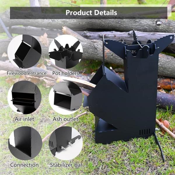 Rocket Stove Rocket Stove for Cooking Portable Wood Burning Stove Mini Wood Stove Wood Fire Camping Stove