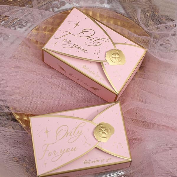 Juego de Cajas para Recuerdos de Boda Premium Rosa Dorado Estilo Coreano Embalaje Romántico Cajas de Recuerdos