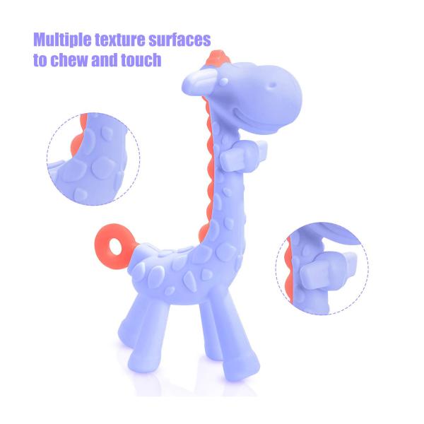 Silicone Giraffe Baby Teether Toy With Storage Case For Infant Sore Gums Pain Relief And Baby Shower
