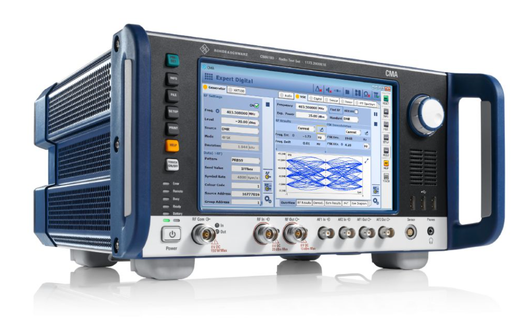 Rohde & Schwarz CMA180 Radio Test Set with 0.1 MHz to 3 GHz Frequency, I/Q Recording and Playback, and Analog and Digital Testing