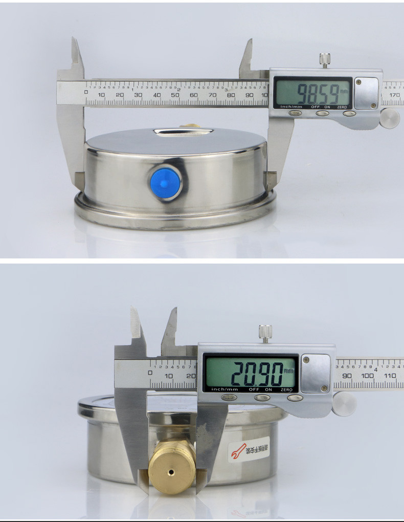100mm NPT1/2 Brass Connection Pressure Gauge with Stainless Steel Housing OEM Support