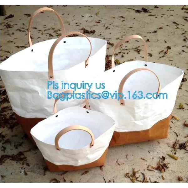 Washable paper shopping bag eco bag, washable paper tote bag brown custom logo design, tote bag washable paper bag, wash