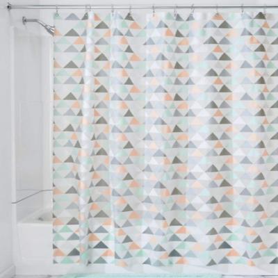 Luxury Fancy PEVA Plastic Bathroom Shower Curtain With Hooks