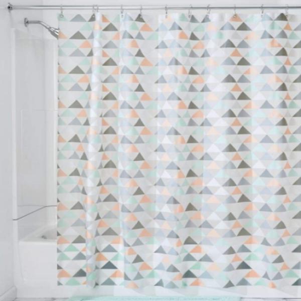 Luxury Fancy PEVA Plastic Bathroom Shower Curtain With Hooks
