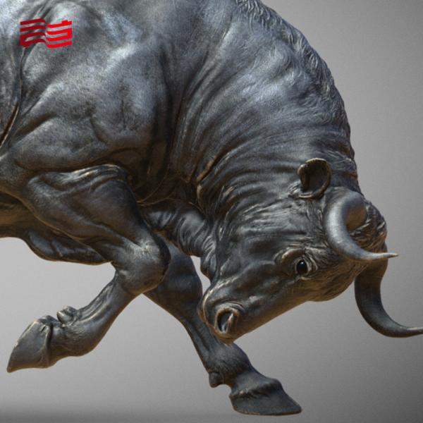 Europe Regional Feature Life-size Outdoor Bronze Bull Sculpture Animal Statue