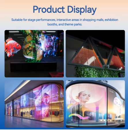 Led Film Transparent Led Screen Flexible Crystal Display Screen On Shopping Mall Windows Glass Led Advertising