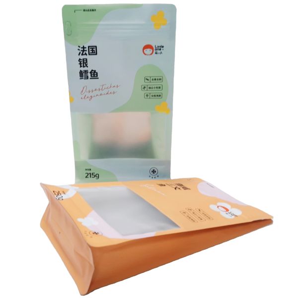 Customized High-Quality Food Grade Flat Bottom Bags with Window and Zipper for Freshness and Convenience