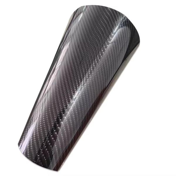 1.52*18 M Cerâmica de fibra de carbono embalado de alta brilhante preto decoração exterior de fibra de carbono filme de vinil