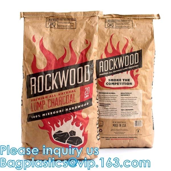 Charcoal Briquettes, BBQ Kraft Paper Charcoal Bag, Grill Packing Bag, Size 3kg 4kg 5kg 8kg 7kg 9kg 10kg 15kg