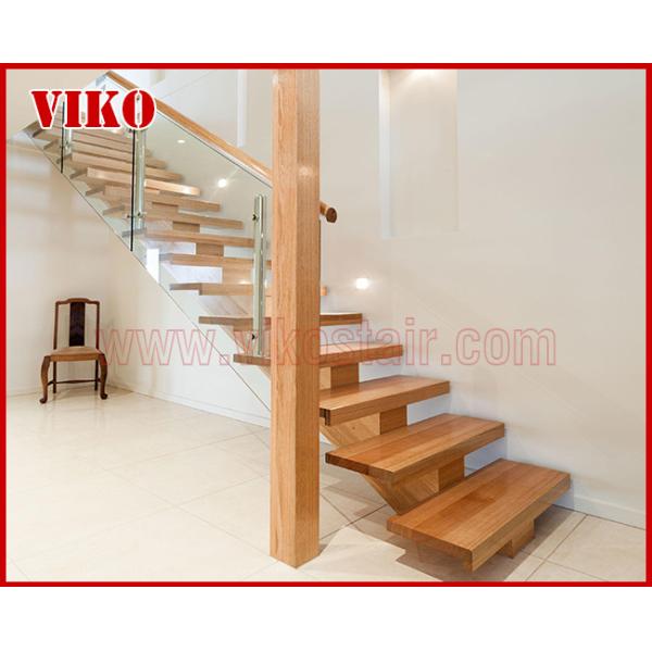 Straight Stringer Staircase VK09S 12mm Tempered Glass Railing,Double Steel Plate Stair,304 Stainless Steel,Glass Tread,