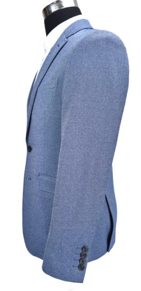 Slim Fit Mens Knit Blazer , Gray Knit Blazer Half Lining Blue Mix Adults