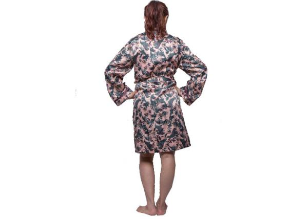 Winter Women'S Long Sleeve Satin Pajamas , Breathable Ladies Night Sleeping Dress
