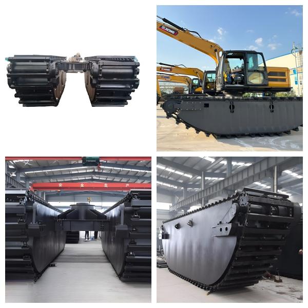 Heavy Duty Amphibious Excavator Undercarriage Pontoons GET70B High Buoyancy Floats