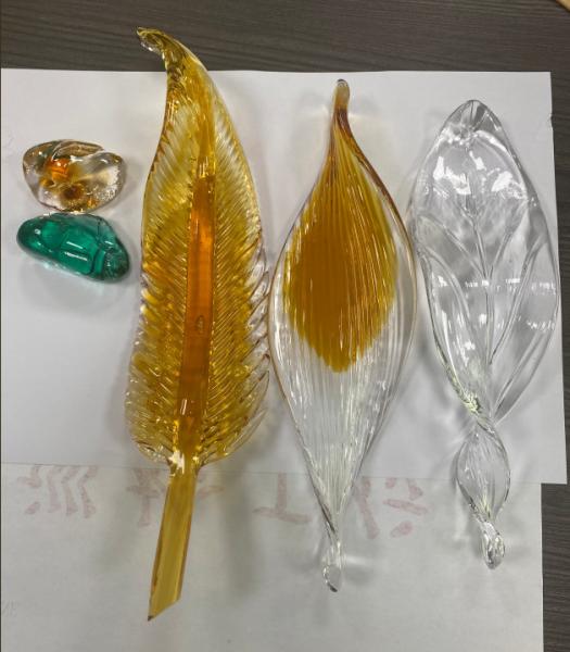 Project Custom Hotel Lobby Villa Mall Staircase Hanging Hand Blown Glass Feather Leaf Led Chandelier Pendant Light