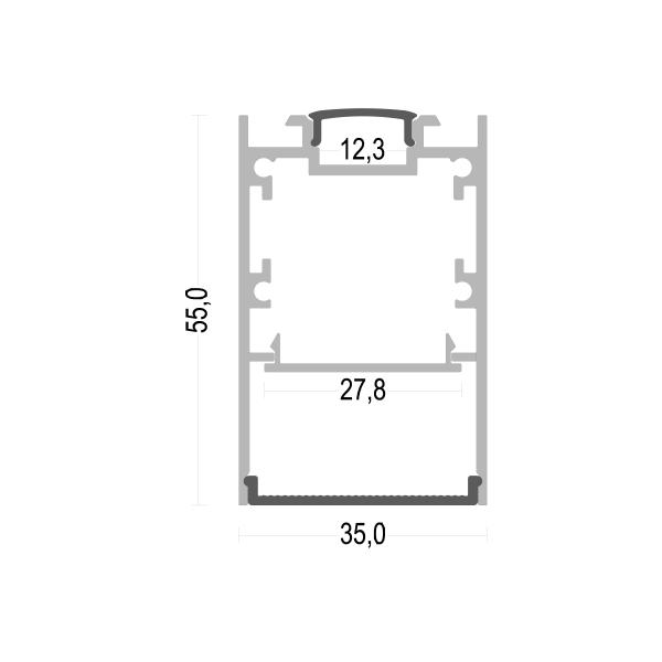 Водитель в анодированном алюминиевом W35mm вверх и вниз освещать размер профиля СИД большой