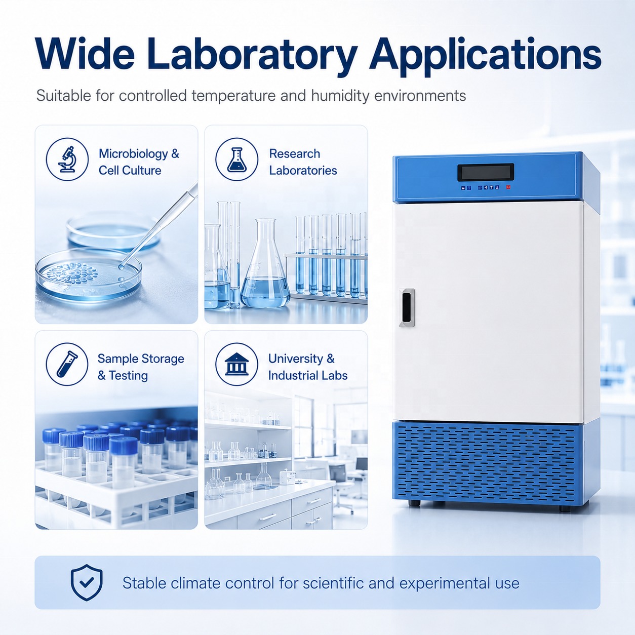 80L Constant Temperature and Humidity Incubator LCD Laboratory Incubator for Microbiology Medical Seed Germination