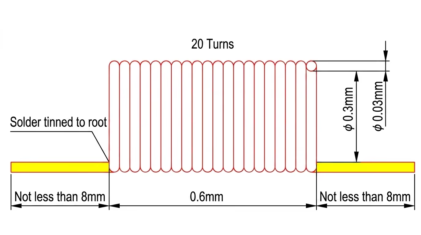 High Density Air Coil Inductor 48nH Air Core Coil Inductor 200mA