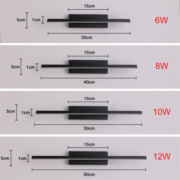 330° Rotatable LED Wall Light Minimalist black Bathroom Strip mirror front light(WH-MR-81)