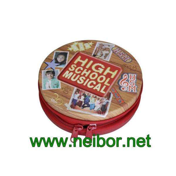 custom printing round metal tin box with zipper