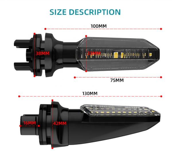 DC12V Voltagem ABC PC Material YAYE Lâmpada de água Motoscópio Indicadores de sinal de virada Luz