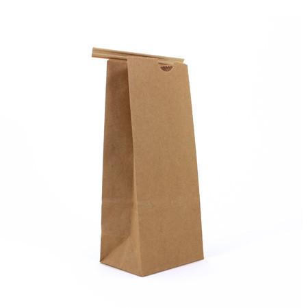 Flat Bottom Brown Paper Bakery Bags With Window Food Packing Coffee Kraft Tin Tie Bags