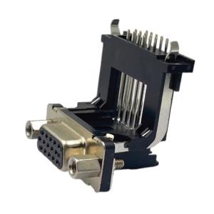 Vinyle principal femelle courbé par Dsub15 du connecteur 15Pin DB 15 perforé