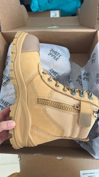 OEM Wheat Genuine Leather Martin Work Boots PU+TPU Wok Shoes Nucuck Safety Boots Steel Toe Steel Midsole Safety Shoes