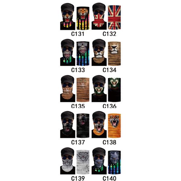 Cotton Men Party Face Mask 3D Animal Hair Tube Scarf