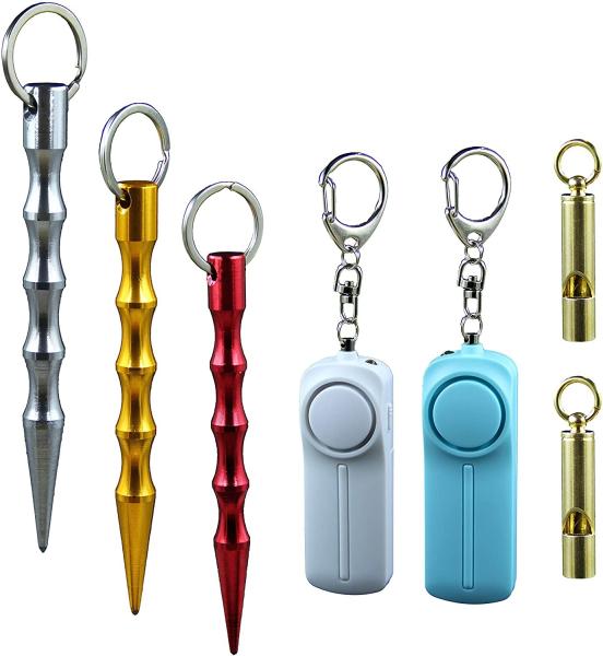 ABS Personal Safety Alarm Keychain With Distress Whistle KW84 Tactical Anti Wolf Pen
