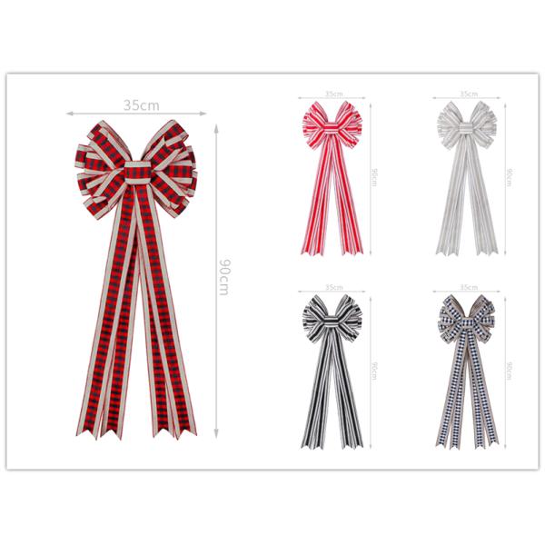 Полиэстер / ют Рождественские украшения лука Красный Черный Платонные луки Штиль ленточный лук