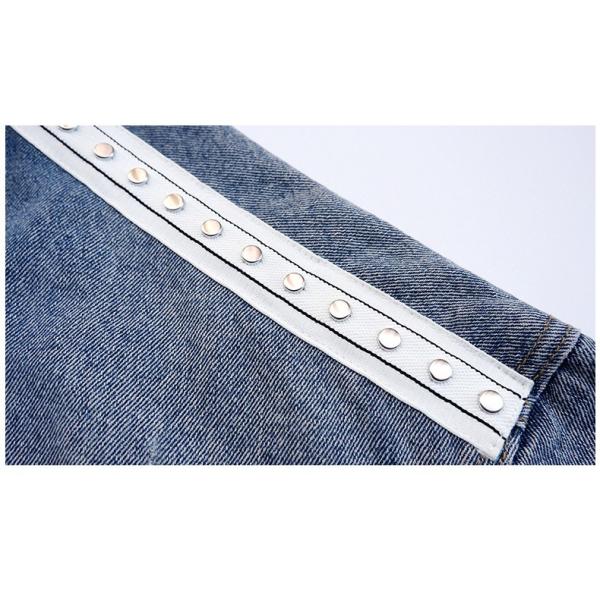 Куртки дам весны OEM ODM покрывают длинную куртку джинсовой ткани рукава