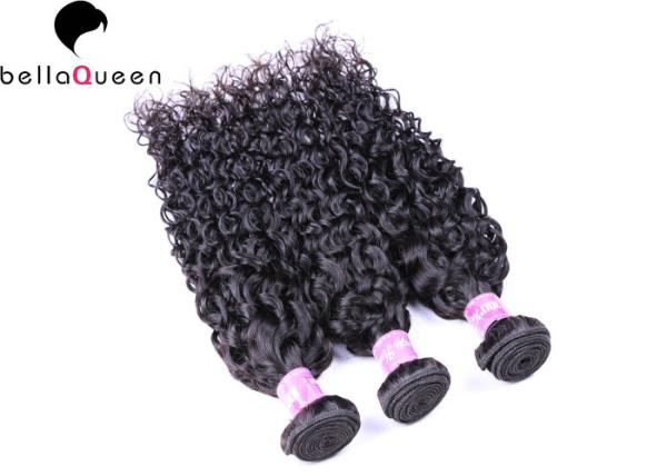 Tramas pretas naturais, emaranhado e derramamento do cabelo humano de onda de água 6A Remy livre