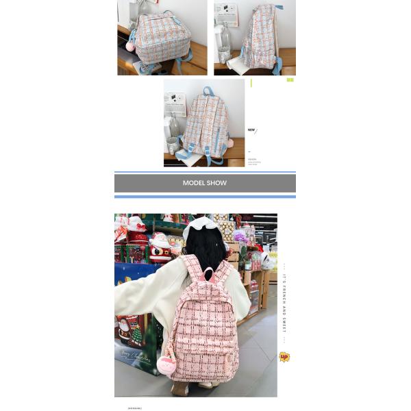 Sac à dos étudiant de style coréen, Sac à dos pour enfants, Sac à livres mignon, Paquet de couleurs multiples.