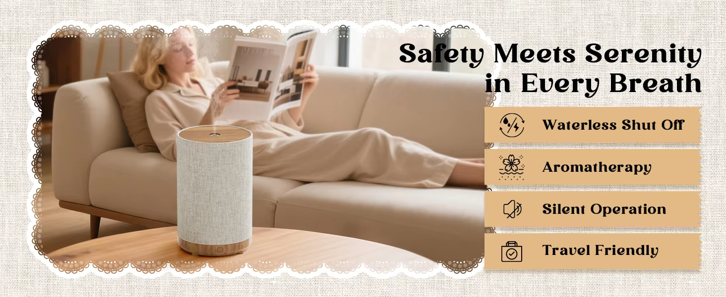 Fabric Material Aurora Light Aroma Diffuser 100ml Essential Oil Humidifier With USB Cable for Home Use Gift