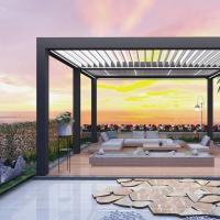 Flip 10x10 Aluminum Pergola Outdoor Patio with Free Ventilation Feature