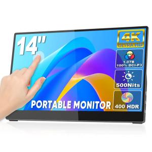 UHD 14.0 インチ IPS 4k トラベルモニター 10点タッチスクリーン USB-C HD ラップトップ用