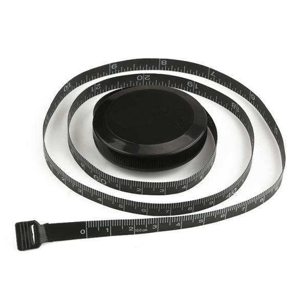 Wintape Wholesale Bulk Hight Quality Retractable Black Body Tape Measuring Tools With Platic Tab For Promotion Gift