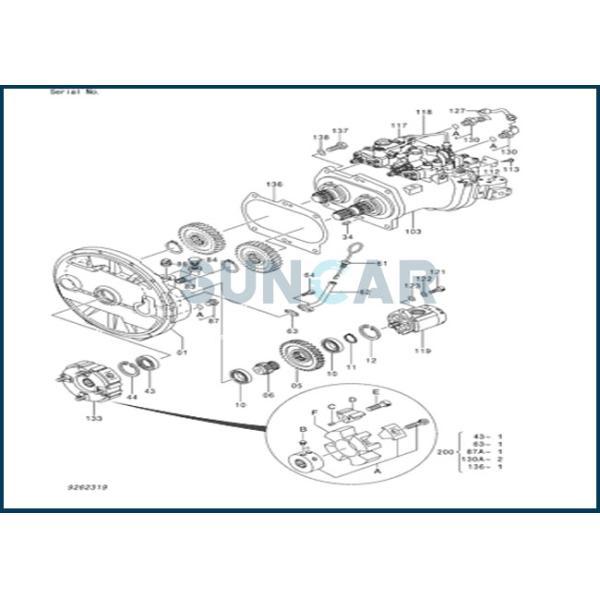 45H-PU пригонки Хитачи EX200-6 EX210-5 гидронасоса элемента связи 4654760 основные